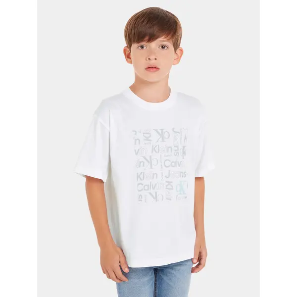 Calvin Klein Jeans Calvin Klein Jeans T-shirt Inst Ck Aop IB0IB02106 Bijela Boxy Fit