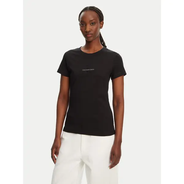 Calvin Klein Jeans Calvin Klein Jeans T-shirt Monologo J20J223563 Crna Slim Fit