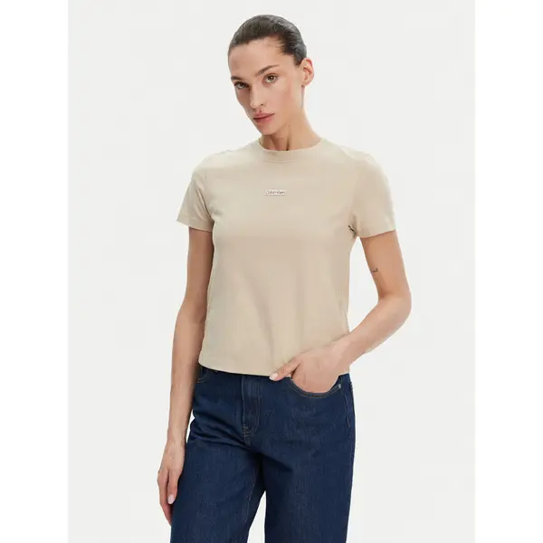 Calvin Klein Jeans Calvin Klein Jeans T-shirt Placed Institutional J20J225524 Bež Slim Fit