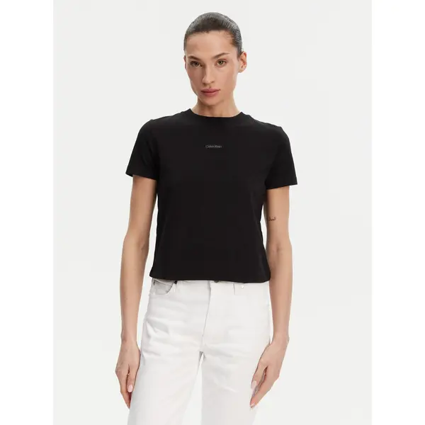 Calvin Klein Jeans Calvin Klein Jeans T-shirt Placed Institutional J20J225524 Crna Slim Fit