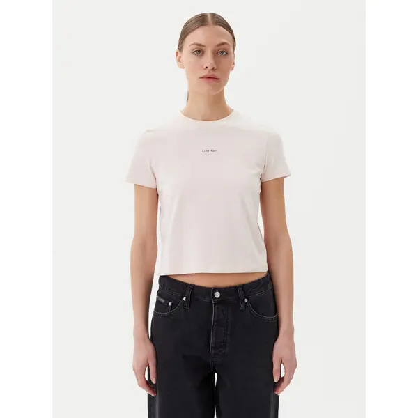 Calvin Klein Jeans Calvin Klein Jeans T-shirt Placed Institutional J20J225524 Ružičasta Slim Fit