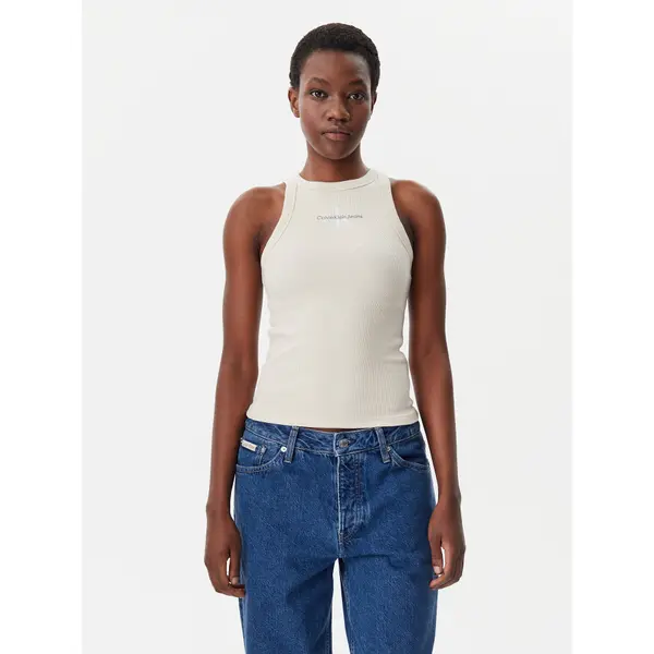 Calvin Klein Jeans Calvin Klein Jeans Top Monologo J20J225301 Bež Slim Fit