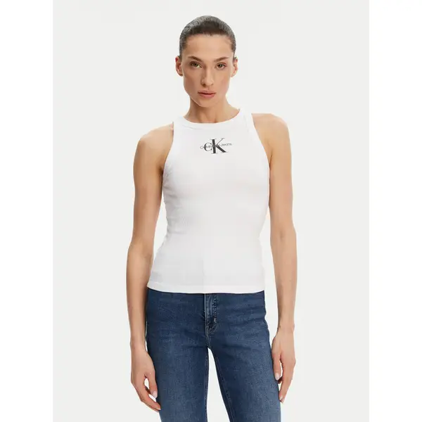 Calvin Klein Jeans Calvin Klein Jeans Top Monologo J20J225301 Bijela Slim Fit