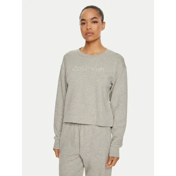 Calvin Klein Calvin Klein Spavaćiće Relaxed Crew Pullover QS7273E Siva Regular Fit