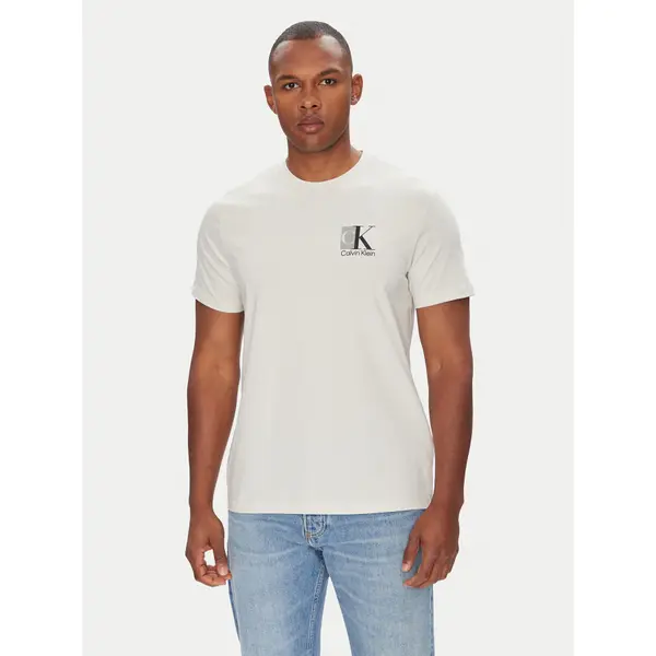 Calvin Klein Calvin Klein T-shirt Abstract Graphic LV04RC853G Écru Regular Fit