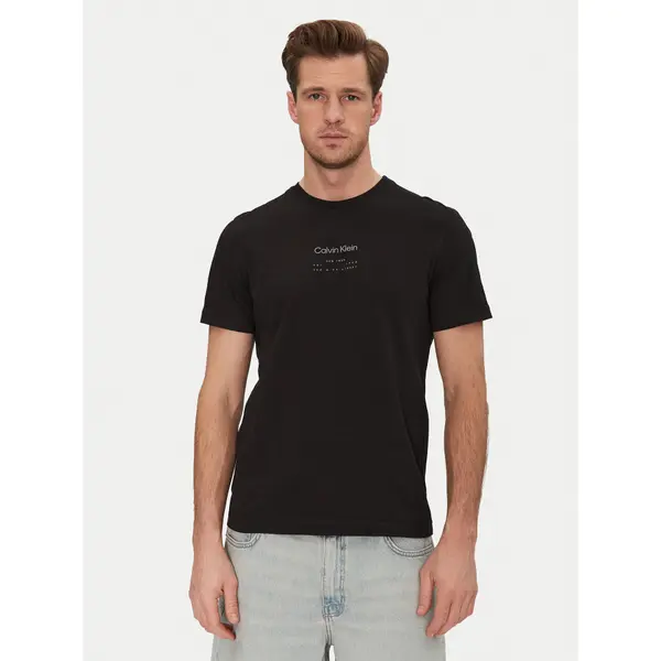 Calvin Klein Calvin Klein T-shirt Editorial Logo K10K114172 Crna Regular Fit