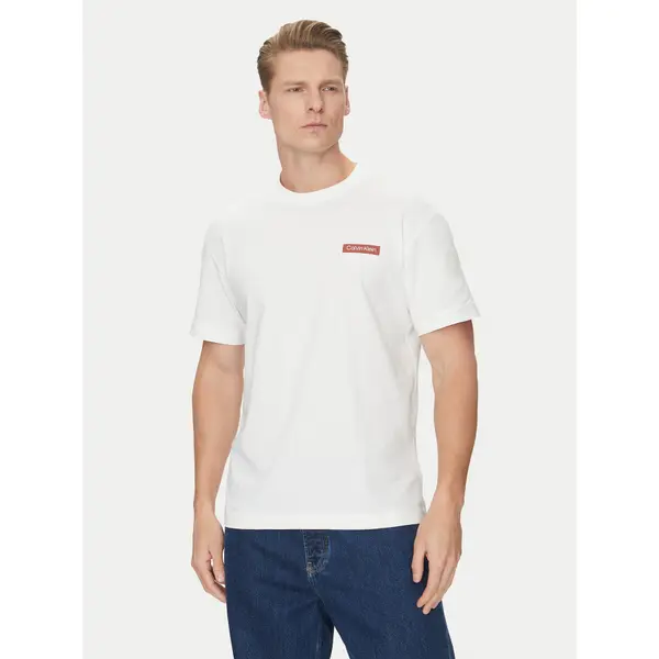 Calvin Klein Calvin Klein T-shirt Overlay Print K10K114158 Bijela Regular Fit