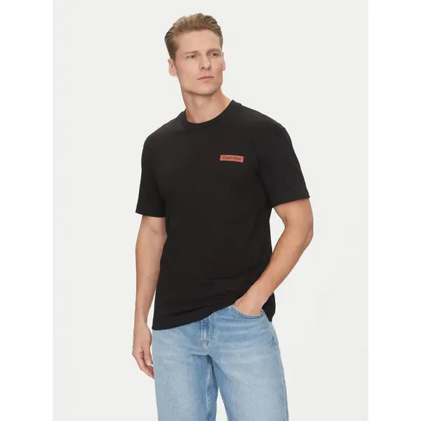 Calvin Klein Calvin Klein T-shirt Overlay Print K10K114158 Crna Regular Fit