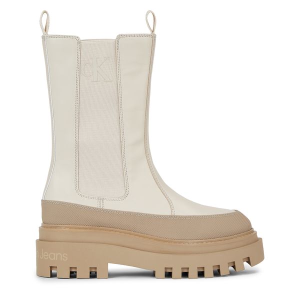 Calvin Klein Jeans Chelsea cipele Calvin Klein Jeans Flatform Chelsea Boot Lth Wn YW0YW01111 Eggshell/Travertine 0F7
