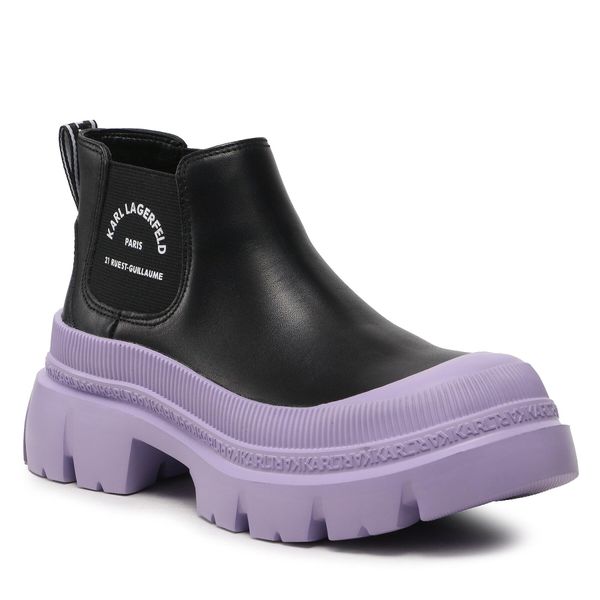 KARL LAGERFELD Chelsea cipele KARL LAGERFELD KL43530 Black Leather w/Violet&Aloe