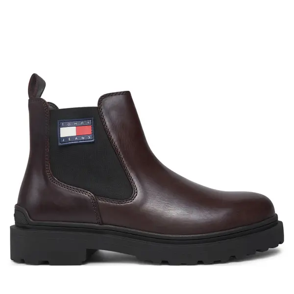 Tommy Jeans Chelsea cipele Tommy Jeans Tjm Leather Chelsea Boot EM0EM01448 Smeđa