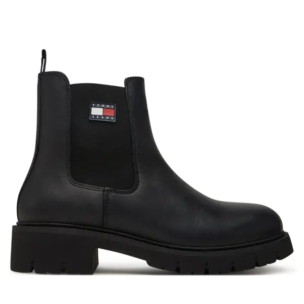 Tommy Jeans Chelsea cipele Tommy Jeans Tjw Chelsea Leather Boot EN0EN02825 Crna