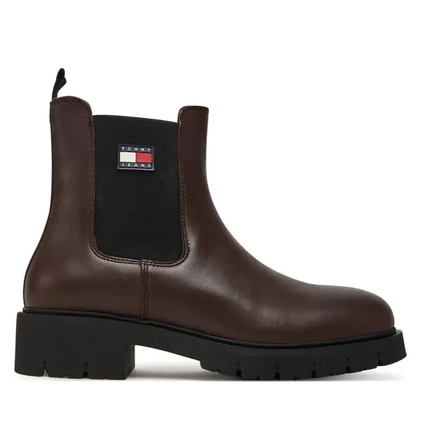 Tommy Jeans Chelsea cipele Tommy Jeans Tjw Chelsea Leather Boot EN0EN02825 Smeđa