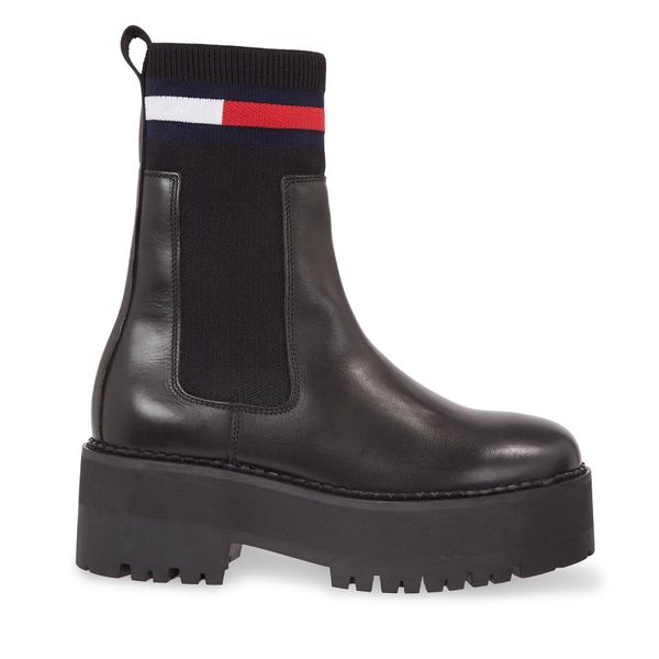 Tommy Jeans Chelsea cipele Tommy Jeans Tjw Flatform Chelsea Sock EN0EN02301 Black BDS