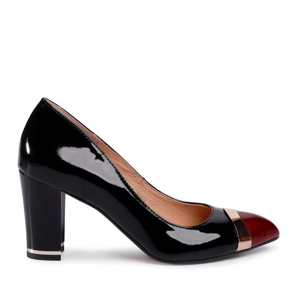 R.Polański Cipele R.Polański 1111 Czarny Lakier Czerwony