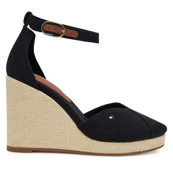 Tommy Hilfiger Cipele Tommy Hilfiger Flag High Wedge Espad Closed Toe FW0FW08494 Crna