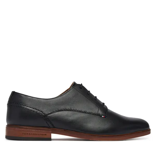 Tommy Hilfiger Cipele Tommy Hilfiger Hilfiger Leather Dress Shoe FM0FM05777 Crna