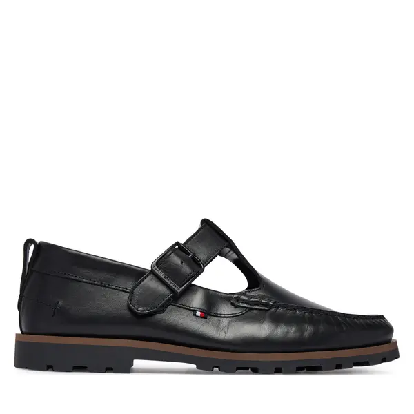 Tommy Hilfiger Cipele Tommy Hilfiger Hilfiger Light Lth Buckle Loafer FM0FM05846 Crna