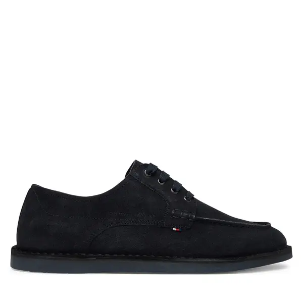 Tommy Hilfiger Cipele Tommy Hilfiger Stitchdown Suede Derby FM0FM05841 Tamnoplava