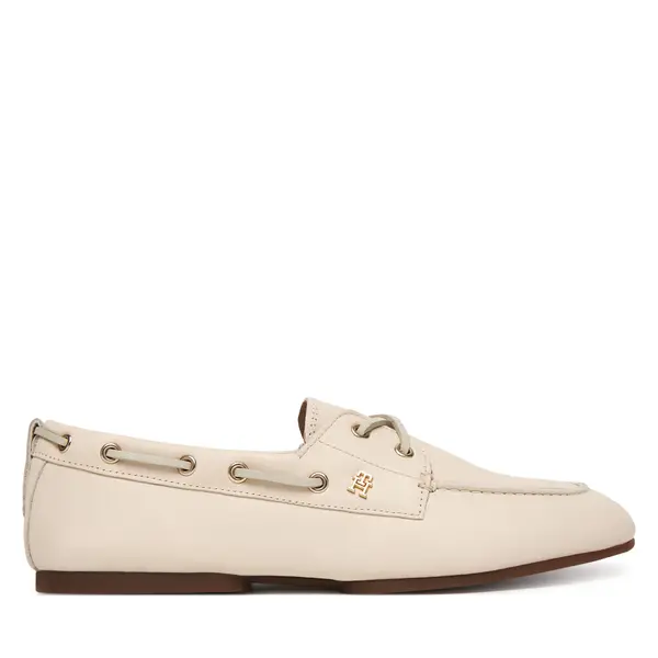 Tommy Hilfiger Cipele Tommy Hilfiger Th Sleek Leather Boat Shoe FW0FW09148 Écru
