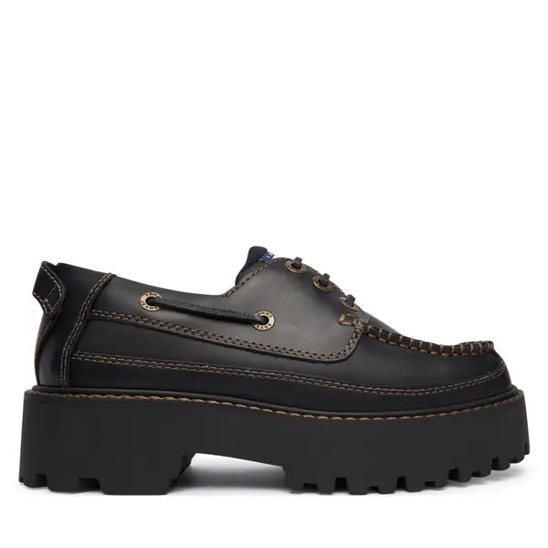 Tommy Jeans Cipele Tommy Jeans Archive '01 Boat Shoe Leather EN0EN03003 Crna