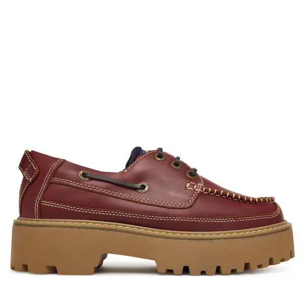 Tommy Jeans Cipele Tommy Jeans Archive '01 Boat Shoe Leather EN0EN03003 Tamnocrvena