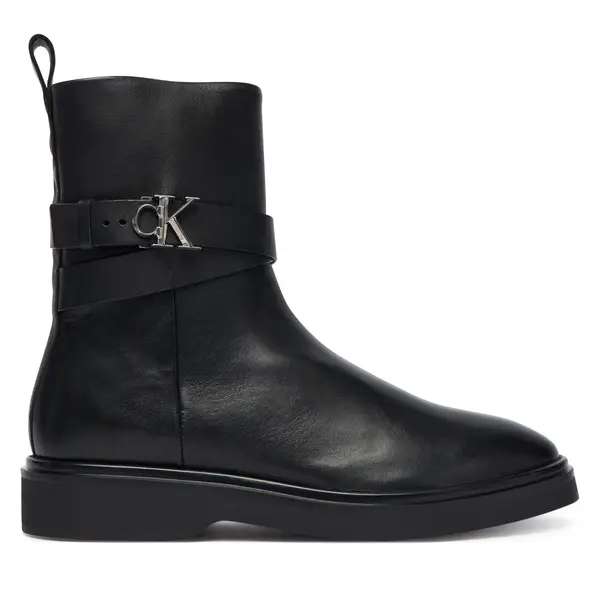Calvin Klein Čizme Calvin Klein Ankle Boot W/ Metal Logo HW0HW02663 Crna