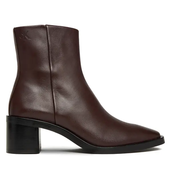 Calvin Klein Čizme Calvin Klein Block Heel Zip Boot Lth HW0HW02593 Tamnocrvena