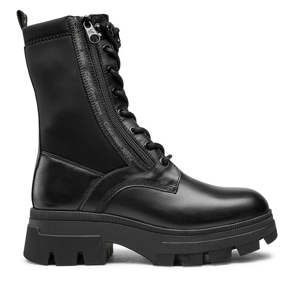 Calvin Klein Jeans Čizme Calvin Klein Jeans Chunky Combat Laceup Zip YW0YW00740 Black BDS