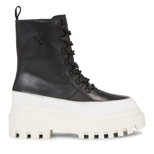 Calvin Klein Jeans Čizme Calvin Klein Jeans Flatform Lace Up Boot Lth YW0YW01110 Crna