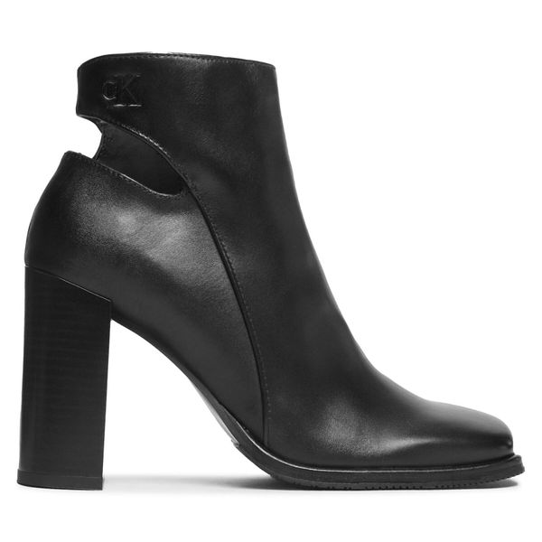 Calvin Klein Jeans Čizme Calvin Klein Jeans Heel Zip Boot Lth YW0YW01070 Triple Black BEH