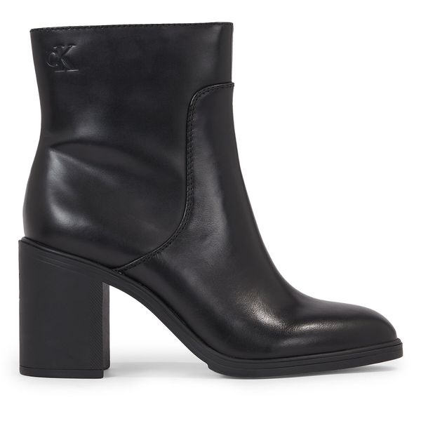 Calvin Klein Jeans Čizme Calvin Klein Jeans Mid Block Heel Boot Lth Wn YW0YW01259 Triple Black 0GT