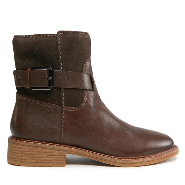 Clarks Čizme Clarks Cologne Strap 261747724 Dark Brown Combi