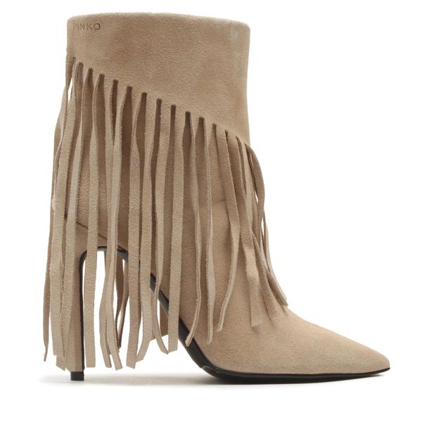 Pinko Čizme Pinko Olympe Tronchetto PE 23 BLKS1 100573 A0N8 Beige C70