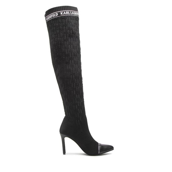 KARL LAGERFELD Čizme preko koljena KARL LAGERFELD KL31691 Black Knit Textile
