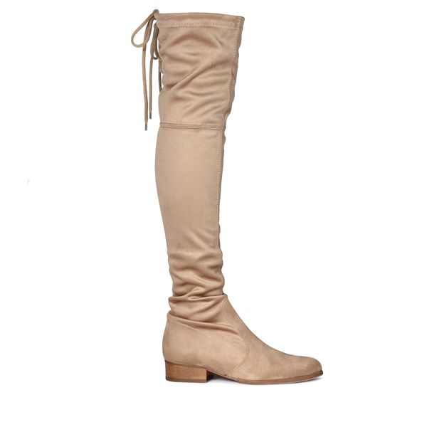 R.Polański Čizme preko koljena R.Polański 0794 Beżowy Zamsz