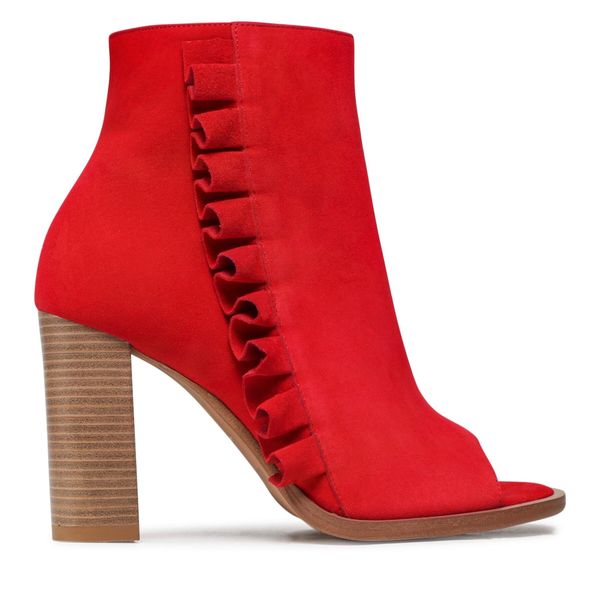 R.Polański Čizme R.Polański 1413 Czerwony Zamsz