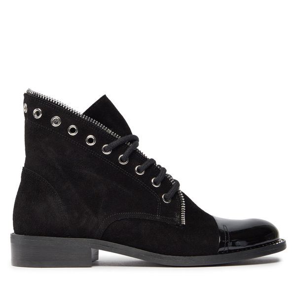 R.Polański Čizme R.Polański 1686 Czarny Zamsz/Czarny Lakier