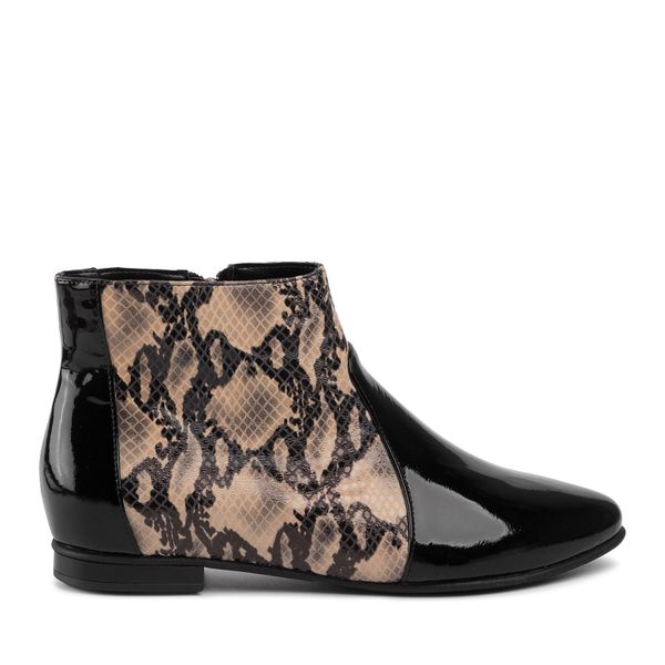 Roberto Čizme Roberto 290 Czarny Lakier/Wąż Beż Czarny