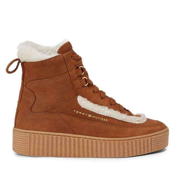 Tommy Hilfiger Čizme Tommy Hilfiger Essential Lace Up Warmbootie FW0FW07503 Natural Cognac GTU