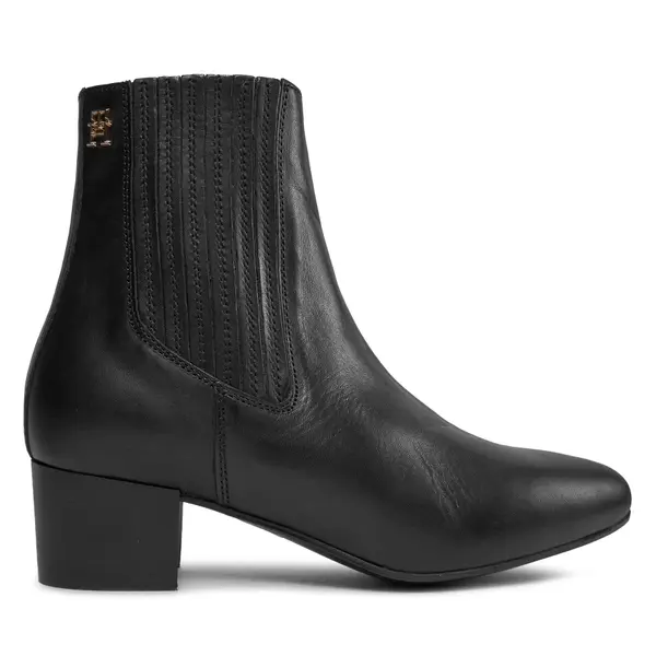 Tommy Hilfiger Čizme Tommy Hilfiger Essential Leather Boot FW0FW07759 Crna