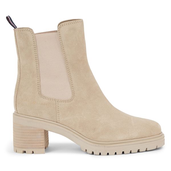 Tommy Hilfiger Čizme Tommy Hilfiger Essential Midheel Suede Bootie FW0FW07522 Merino ABO