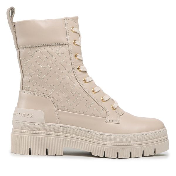 Tommy Hilfiger Čizme Tommy Hilfiger Lace Up Zip Boot Monogram FW0FW06849 Sugarcane AA8