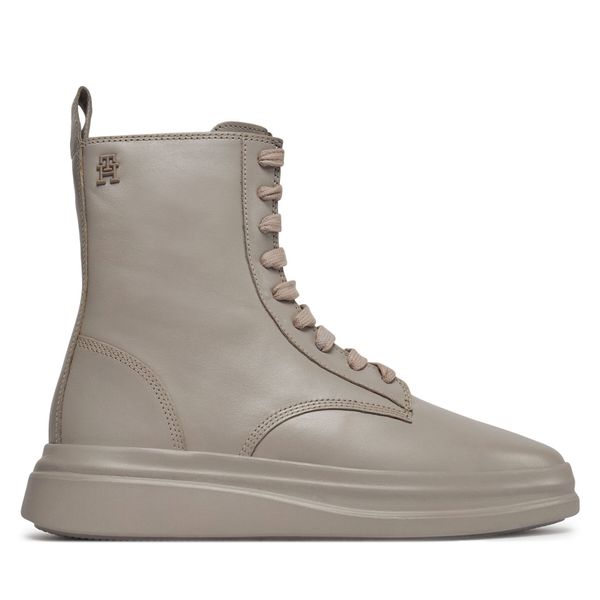 Tommy Hilfiger Čizme Tommy Hilfiger Sporty Leather Flat FW0FW07799 Smooth Taupe PKB