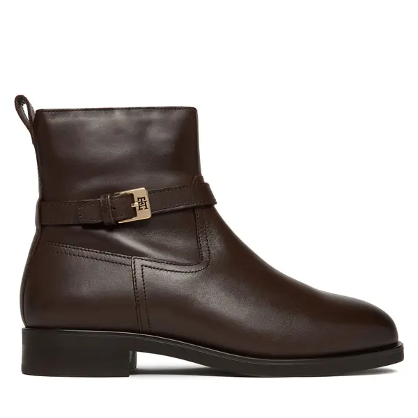 Tommy Hilfiger Čizme Tommy Hilfiger Th Buckle Riding Leather Bootie FW0FW08781 Smeđa