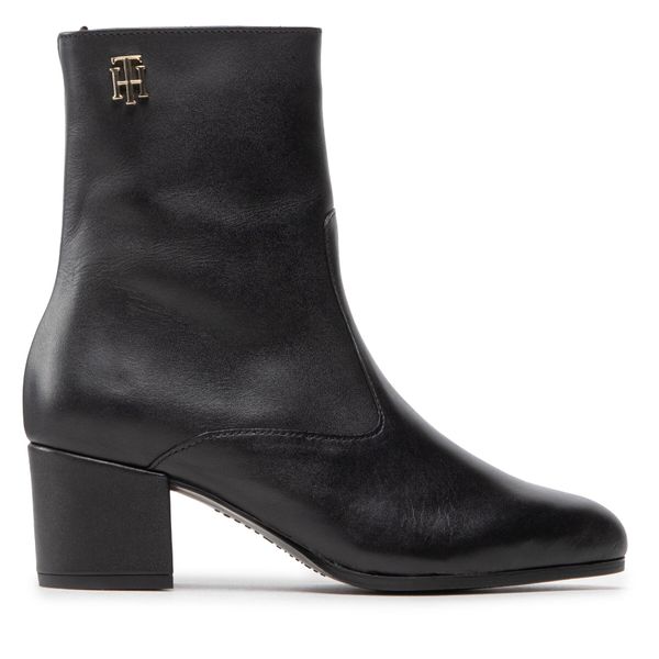 Tommy Hilfiger Čizme Tommy Hilfiger Th Hardware Bootie Leather FW0FW06760 Black BDS