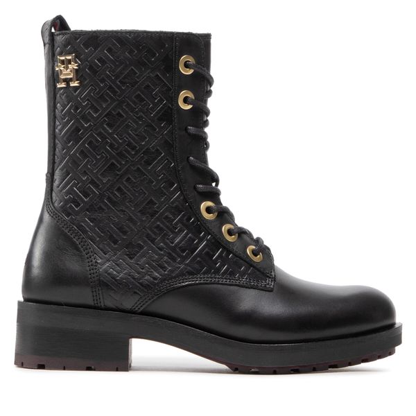 Tommy Hilfiger Čizme Tommy Hilfiger Th Monogram Biker Boot FW0FW06817 Black BDS
