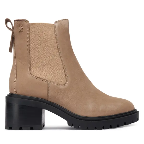 Tommy Hilfiger Čizme Tommy Hilfiger Th Nubuck Chelsea Cleated Heel FW0FW09158 Bež