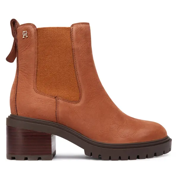 Tommy Hilfiger Čizme Tommy Hilfiger Th Nubuck Chelsea Cleated Heel FW0FW09158 Smeđa