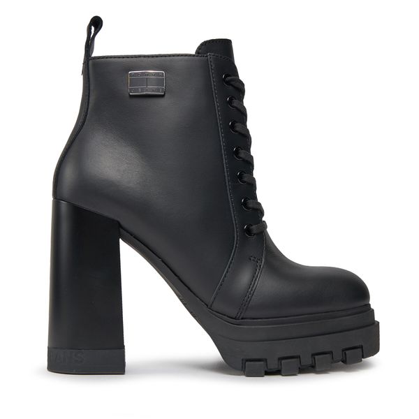 Tommy Jeans Čizme Tommy Jeans Tjw High Heel Lace Up Boot EN0EN02408 Black BDS